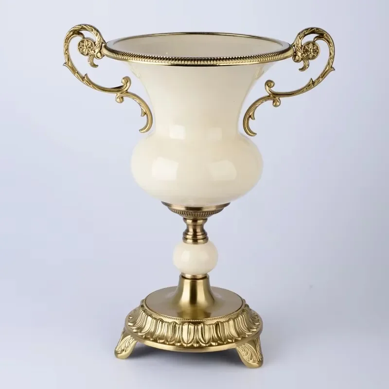 European ceramic dining table decoration vase retro classical home ornament living room entrance business gifts blue and white