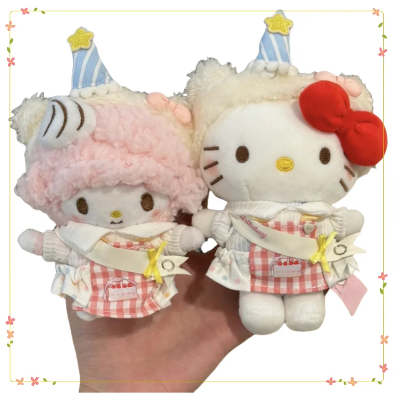 

Kawaii Hello Kitty аниме мультфильм плюшевая игрушка Ins девушка сердце кукла на день рождения пианино ягненка плюшевая подвеска кукла аксессуары подарок на праздник