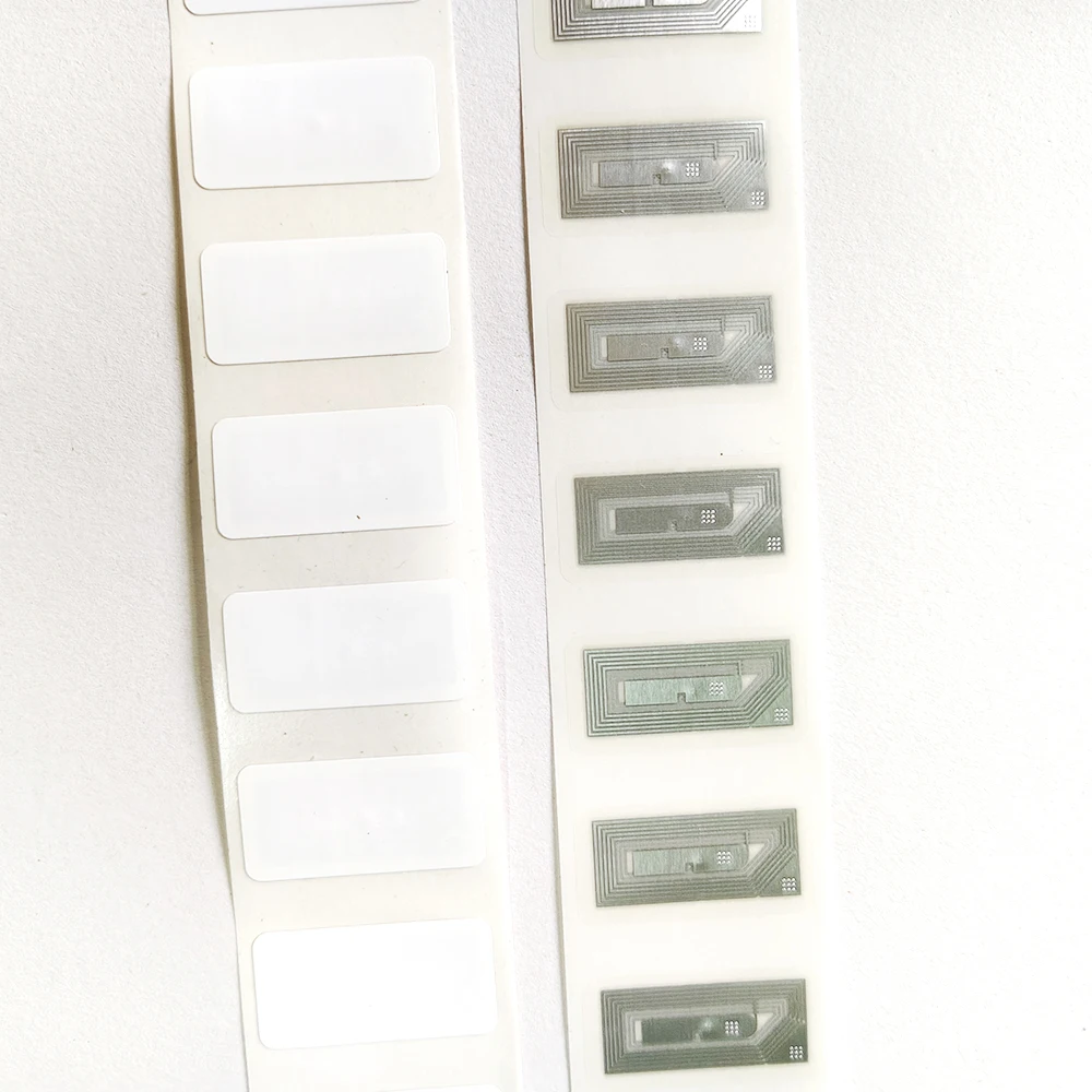 50 개/몫 13.56MHz ISO14443A F08 칩 30*15/40*25mm NFC 범용 라벨 태그 IC 카드 스티커 구리 플레이트 종이 M1 전자 태그
