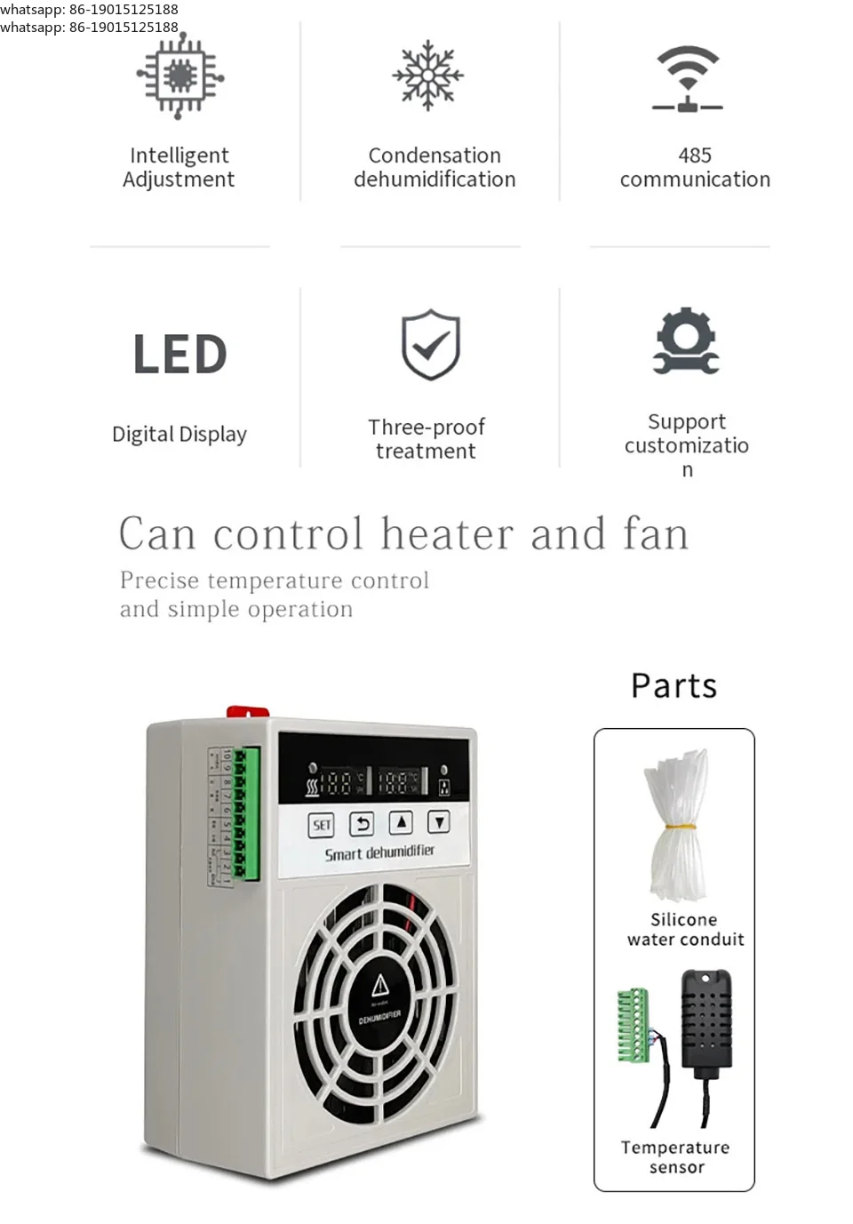 Industrial Cabinet Dehumidifier Intelligent Control Adjustable Humidistat Automatic Anti Condensation RS485 Air Dry Dehumidifier
