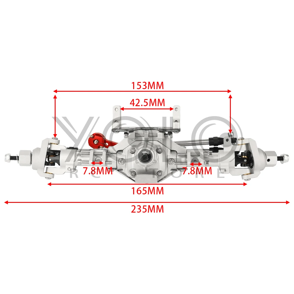 Aluminum Front Rear Straight Axle with Protector Armor CNC for 1/10 RC Rock Crawler Axial SCX10 II 90046 90047 4WD Upgrade Parts