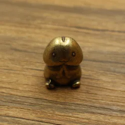 Brass Metal Cartoon Mushroom Head Decorative Figurines Personalized Cute Car Keychain Pendant Kawaii Accessories Miniatures