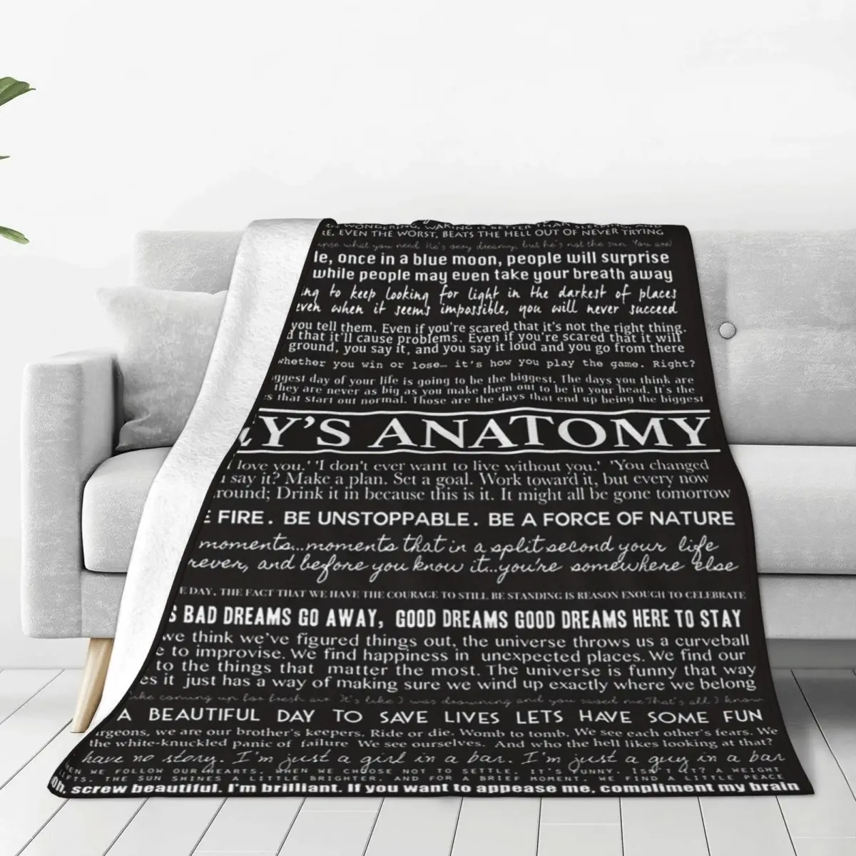 Typography Black Blankets Flannel Breathable Sofa Throw Blankets For Couch Bedding Office Throws Bedspread Quilt