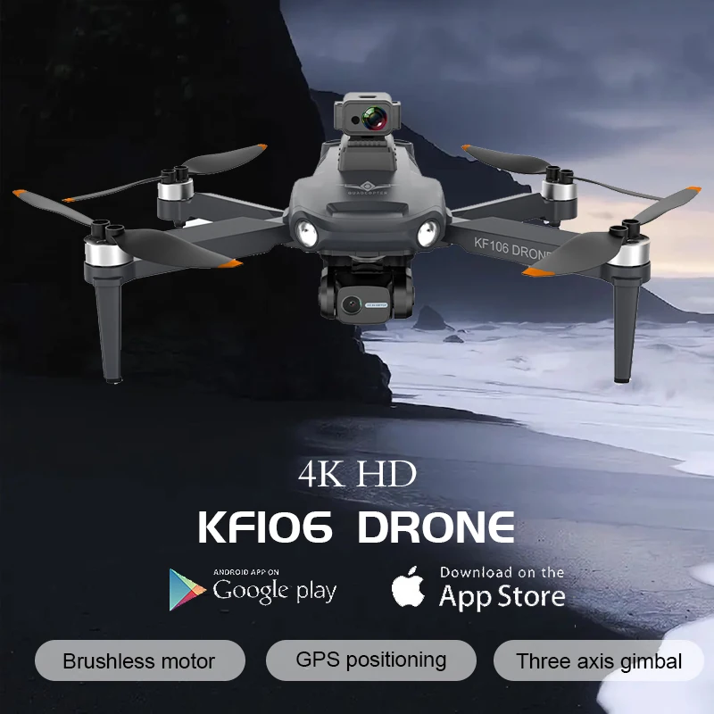 KF106 Max 3-Axis Obstacle Avoidance FPV 8K Dual Camera Drone with HD 4k Profesional GPS Mini Drone Quadcopter Toy for kids