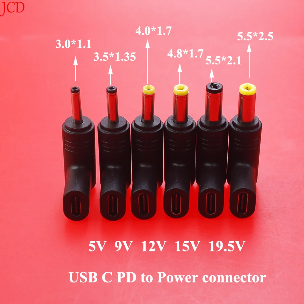 USB C PD to DC Power Connector Universal 5V 9V 12V 15V 19V TypeC to DC Jack Plug Charge Adapter Converter for Router Tablet Fan