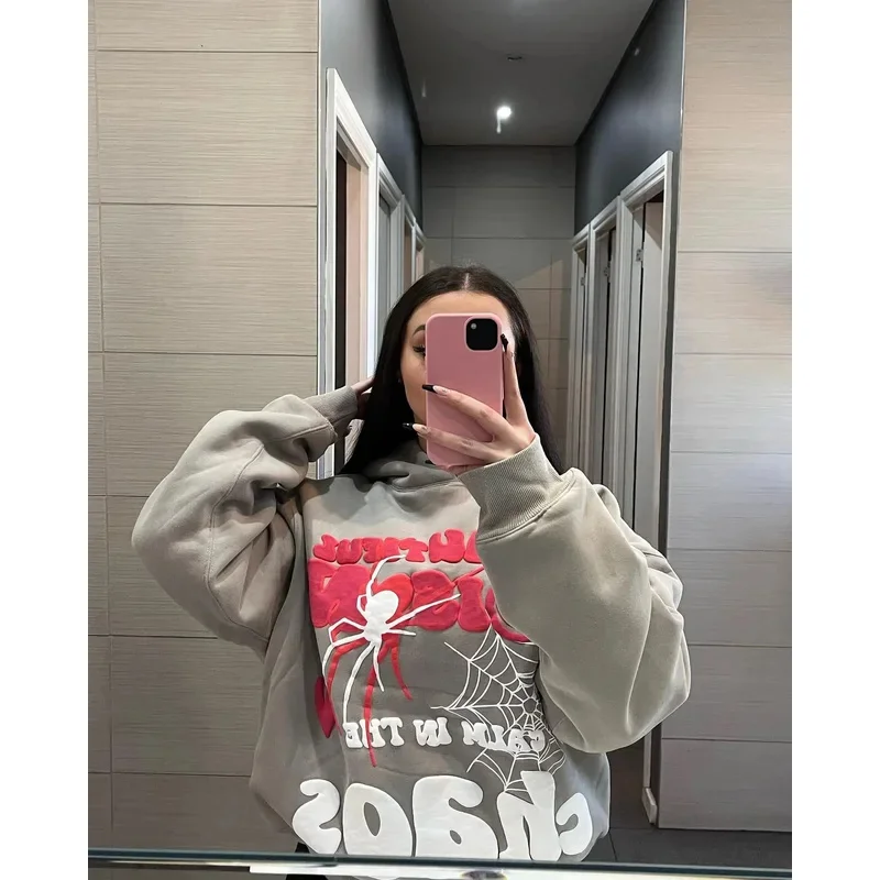 جديد 2025 سترة نسائية بغطاء للرأس هاراجوكو مطبوعة بحروف فضفاضة بنطلون هيب هوب بانك بأكمام طويلة جيب للرجال بنطلون رياضي Stre ★ ★ ★