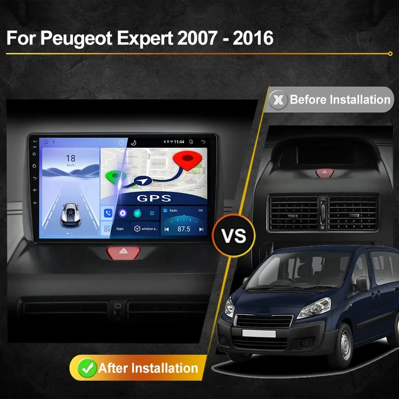 For Peugeot Expert 2007 - 2016 Car Radio Android Automotive Multimedia Player Navigation GPS Carplay Touch Screen Auto Stereo - view 2