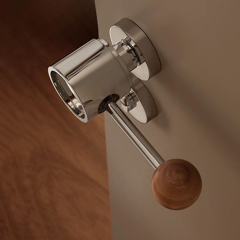 EE1 Black Walnut Bedroom Wooden Door Lock Original Magnetic Silent Lock Retro Style in Interior