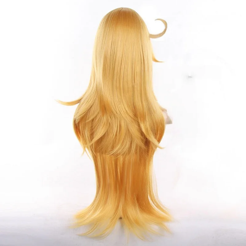 เก็นชิน อิมแพ็ค เอสโคฟิเยร์คอสเพลย์วิกผมยาวถักเปียสีเหลืองวิกผมอะนิเมะคอสเพลย์สีน้ำตาลวิกผมสังเคราะห์ทนความร้อนผม + หมวกวิกผม