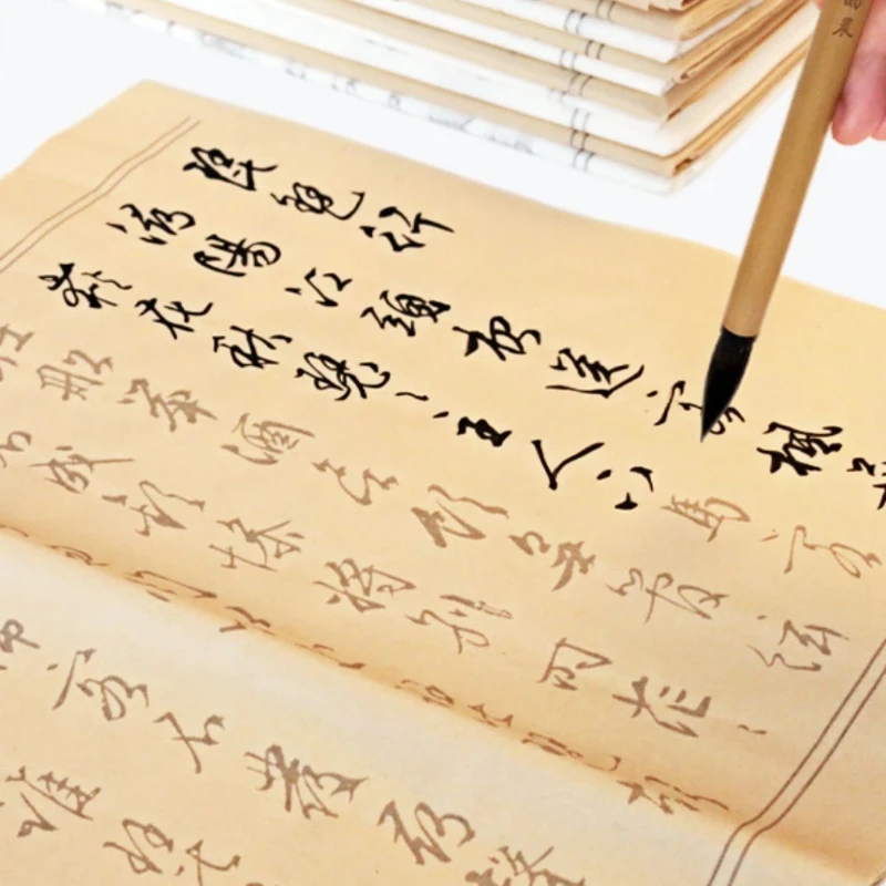 Half Raw Rice Paper Running Script Brush Calligraphy Copybook Beginner Intro Tracing Practice Xuan Paper Traditional Writing Art