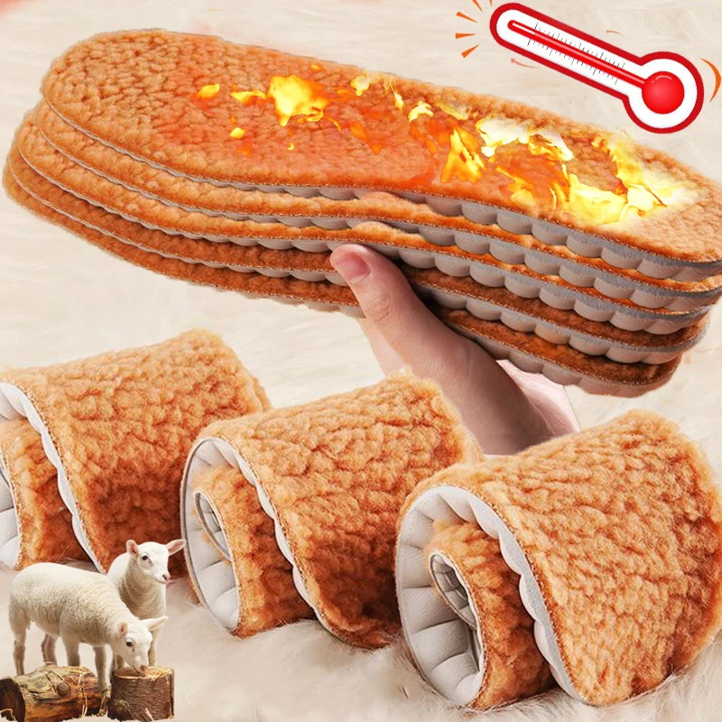 

Soft Plush Thicken Insoles Women Men Winter Warm Alpaca Wool Foot Thermal Shoe Paddings Self-heating Snow Boots Inserts
