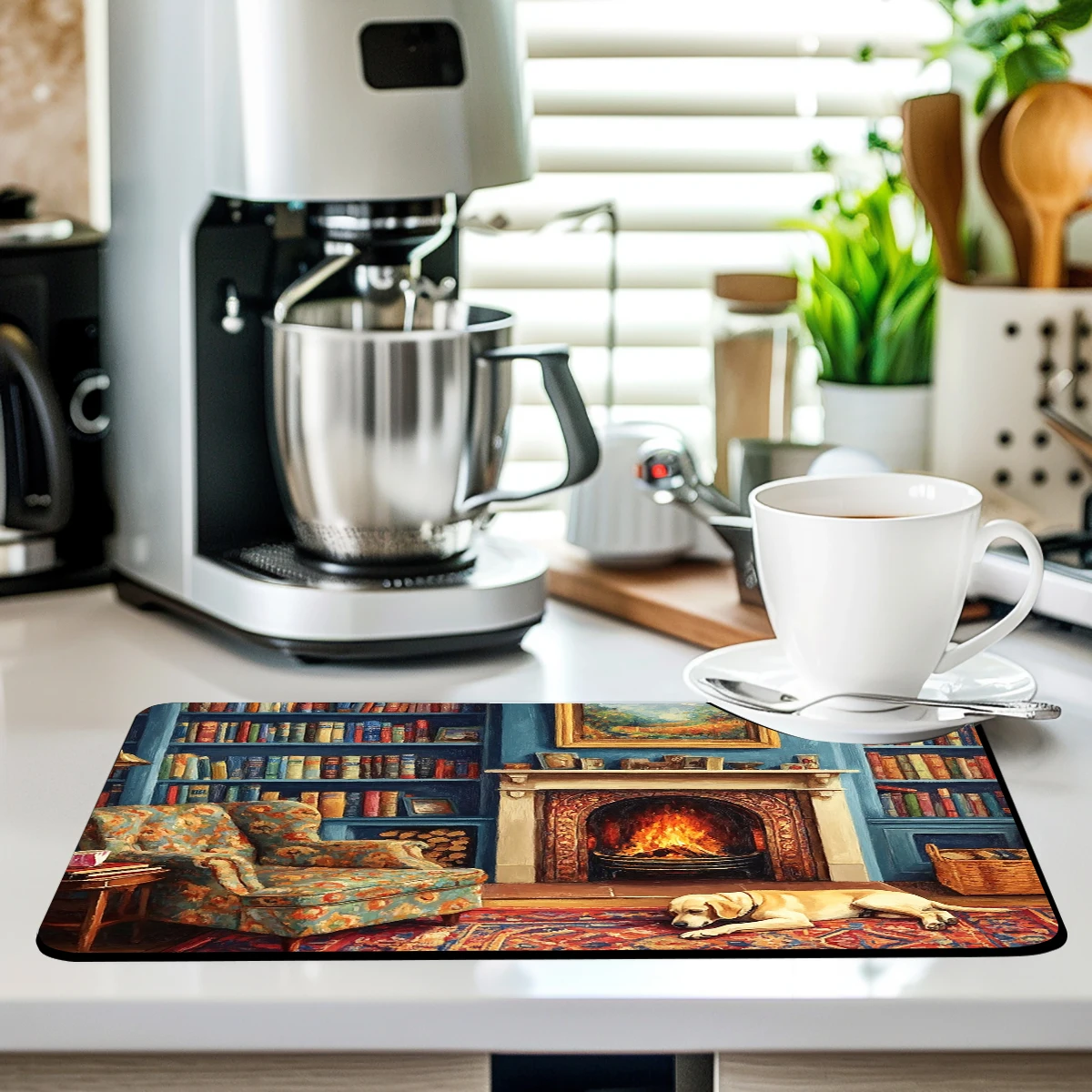 Kitchen Drying Mat Stove Dog Dry Coffee Mat Absorbent  Placemat Anti Slip Table Cup Drying Mats Table Decoration Accessories