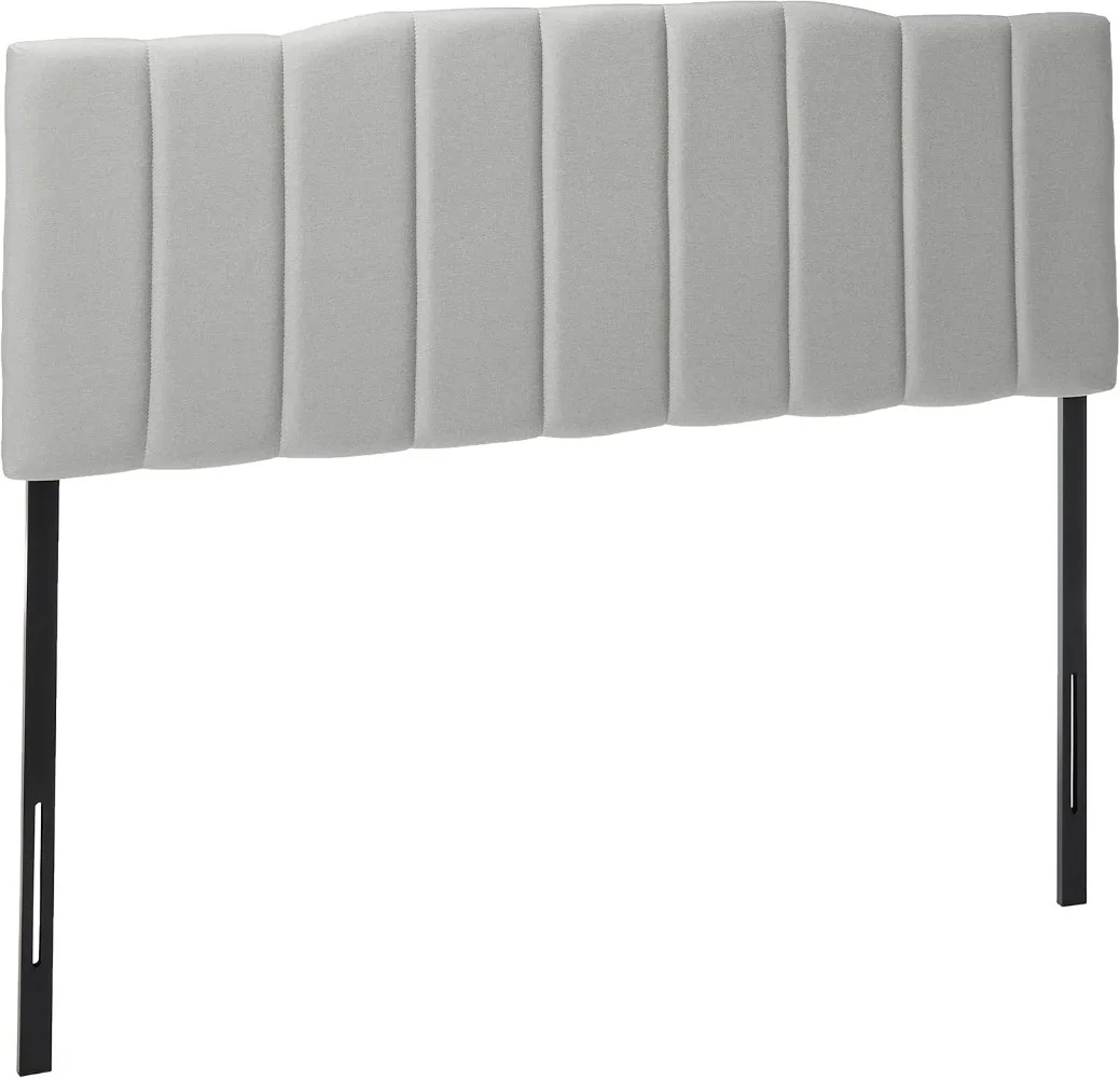 

Zinus Satish Upholstered Channel Stitched Headboard in Light Grey