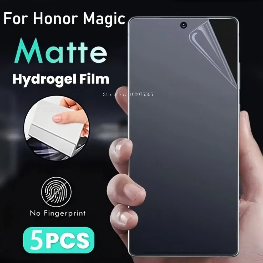 Película de hidrogel mate de 5 uds para Honor Magic 7 Pro 7 Lite 7 RSR Magic 6 Pro 6 Ultimate película suave antihuellas Magic 5 Pro 4Lite