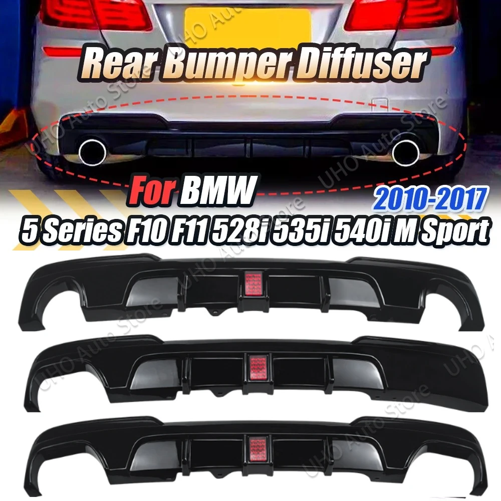 Für BMW F10 F11 M Sport 528i 535i 540i 2010-2017 MP Stil Auto Trim Hinten Stoßstange diffusor Lip Dual Splitter Spoiler Körper Kits