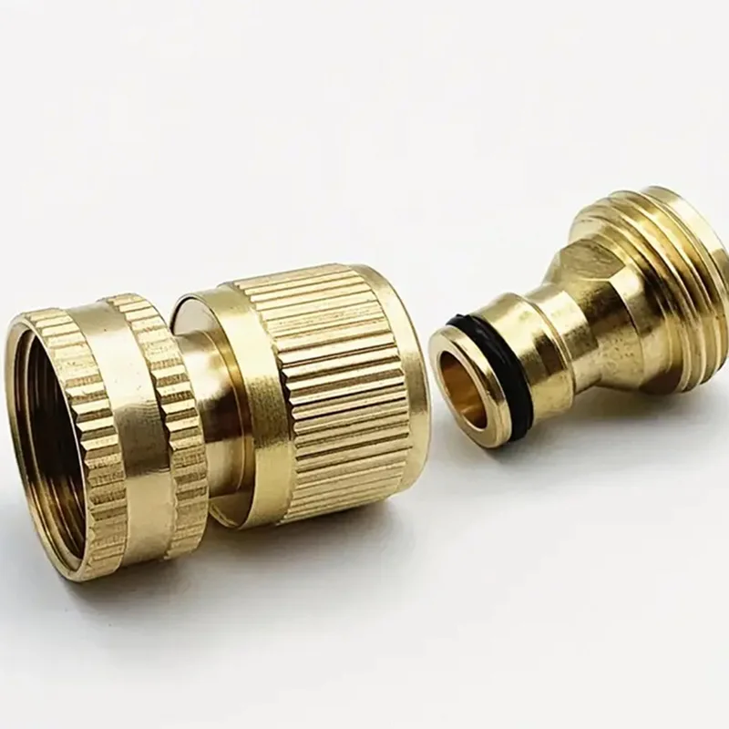 

10Pcs American brass 3/4 hose quick connector, garden water pipe connection male and female connector accessories 6 points quick