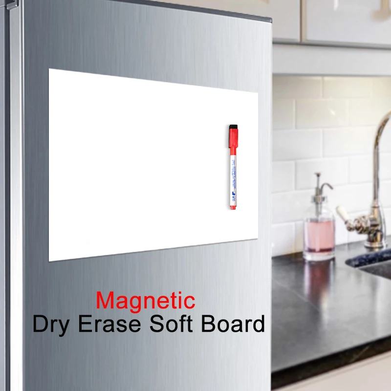 A4 Magnetic Dry Erase Board Fridge Markers WhiteBoard Sheet,Home Kitchen Erasable Flexible Refrigerator Magnet Memo Grocery List