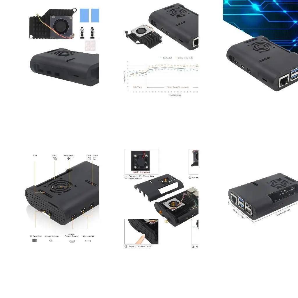 

Корпус корпуса Y1UB с активным охлаждающим вентилятором для рассеивания тепла Raspberrypi5 RPI5