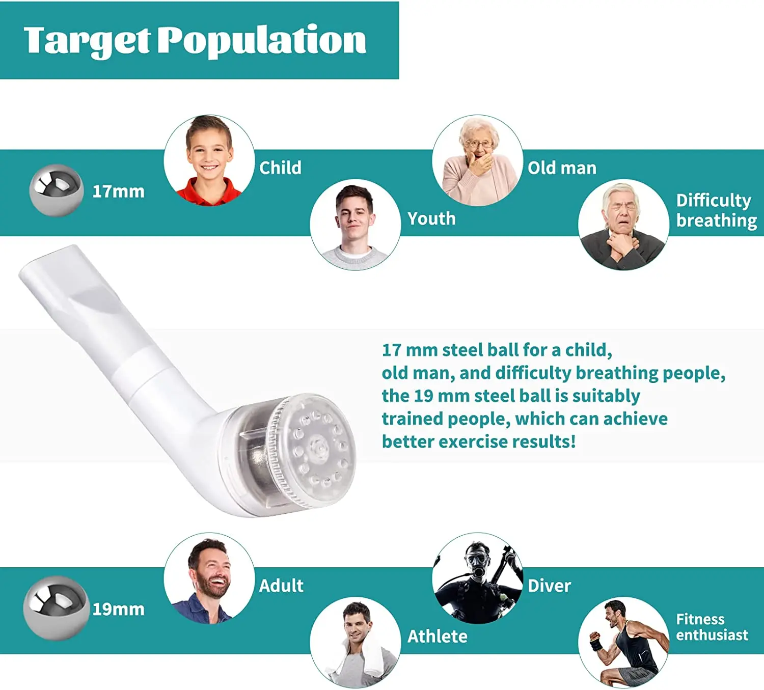 First Aid Outdoor Handheld Lung Breathing Trainer Breathing Exercise Instrument Portable Air Breathing Practice Lung