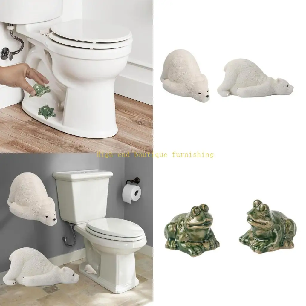 L9nb المرحاض مسامير أرضية أغطية زخرفية الدب سلحفاة راتنجات لطيفة حمام البراغي قبعات