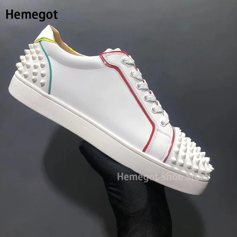 Rivet Rhinestones Low Top Flat Casual Shoes Fashion Men\'s Shoes Couple Luxury Snake Print Comfortable Breathable Durable Shoes