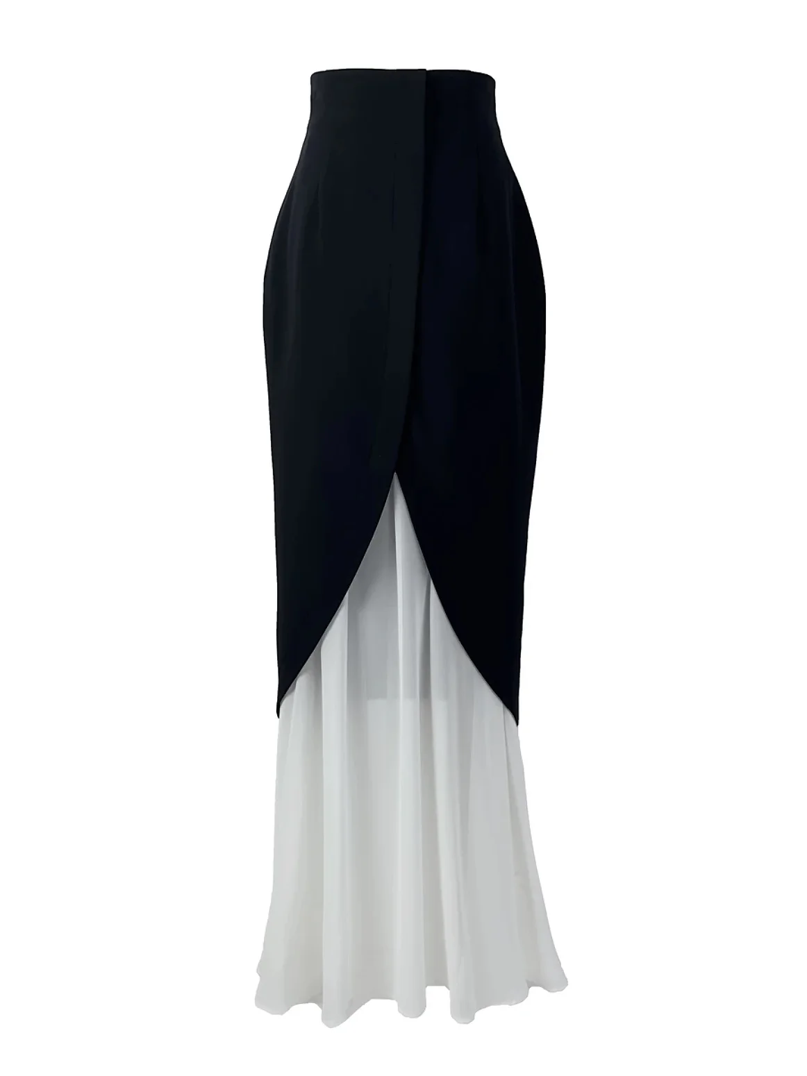 

Page Hello Bla White Splice Fi Tail f Skirt Women Summer 2025 High Waist Wrap Body Fake Two-Piece Me Flower Vase Skirt