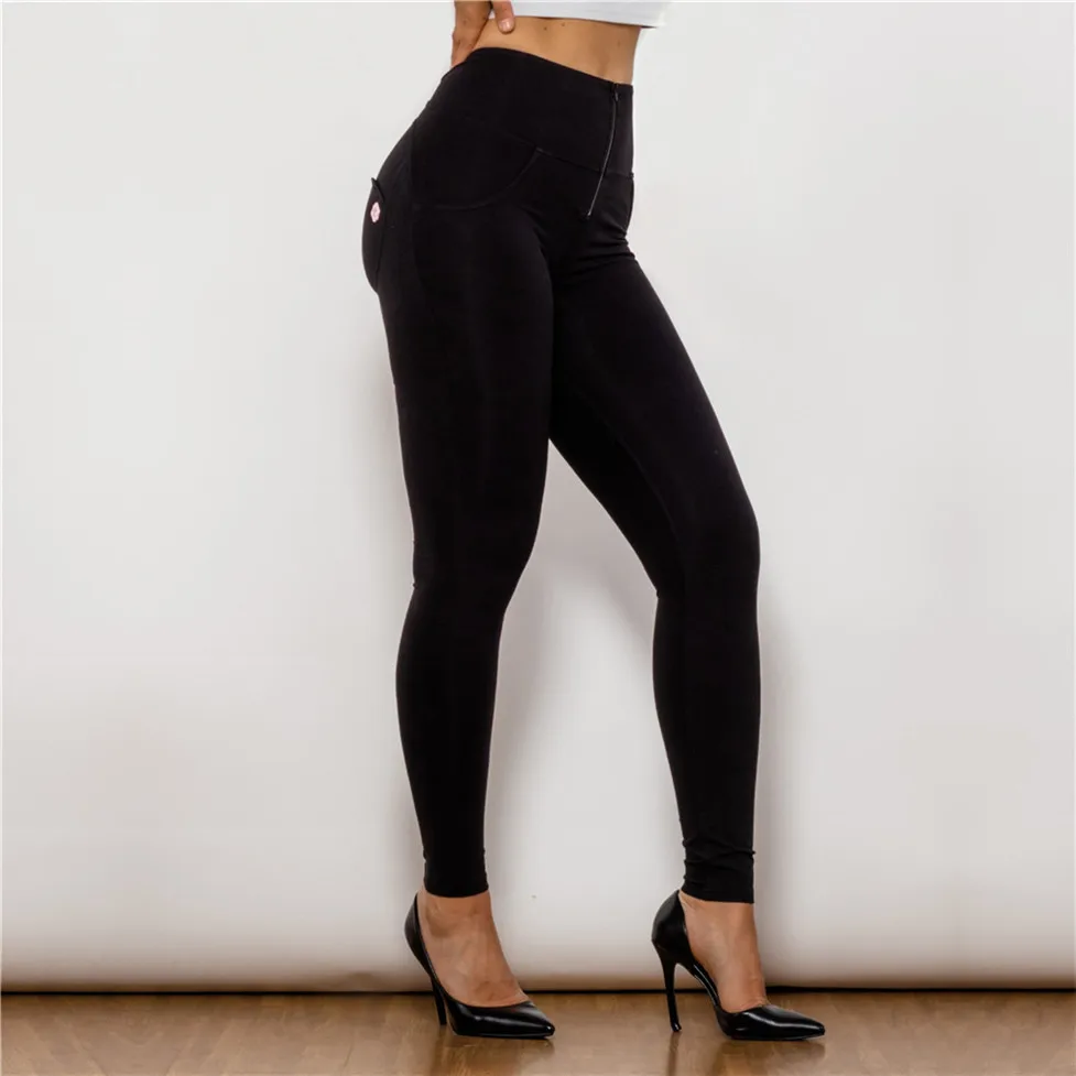 Imagem -04 - Shascullfites Calças de Emagrecimento Preto Estiramento Casual Femme Feminino Lápis Calças de Algodão Push up Leggings