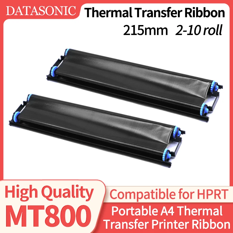 2~10 Rolls MT800 Compatible for HPRT Thermal Transfer Ribbon with RFID Funtion for MT800 Portable A4 Thermal Transfer Printer