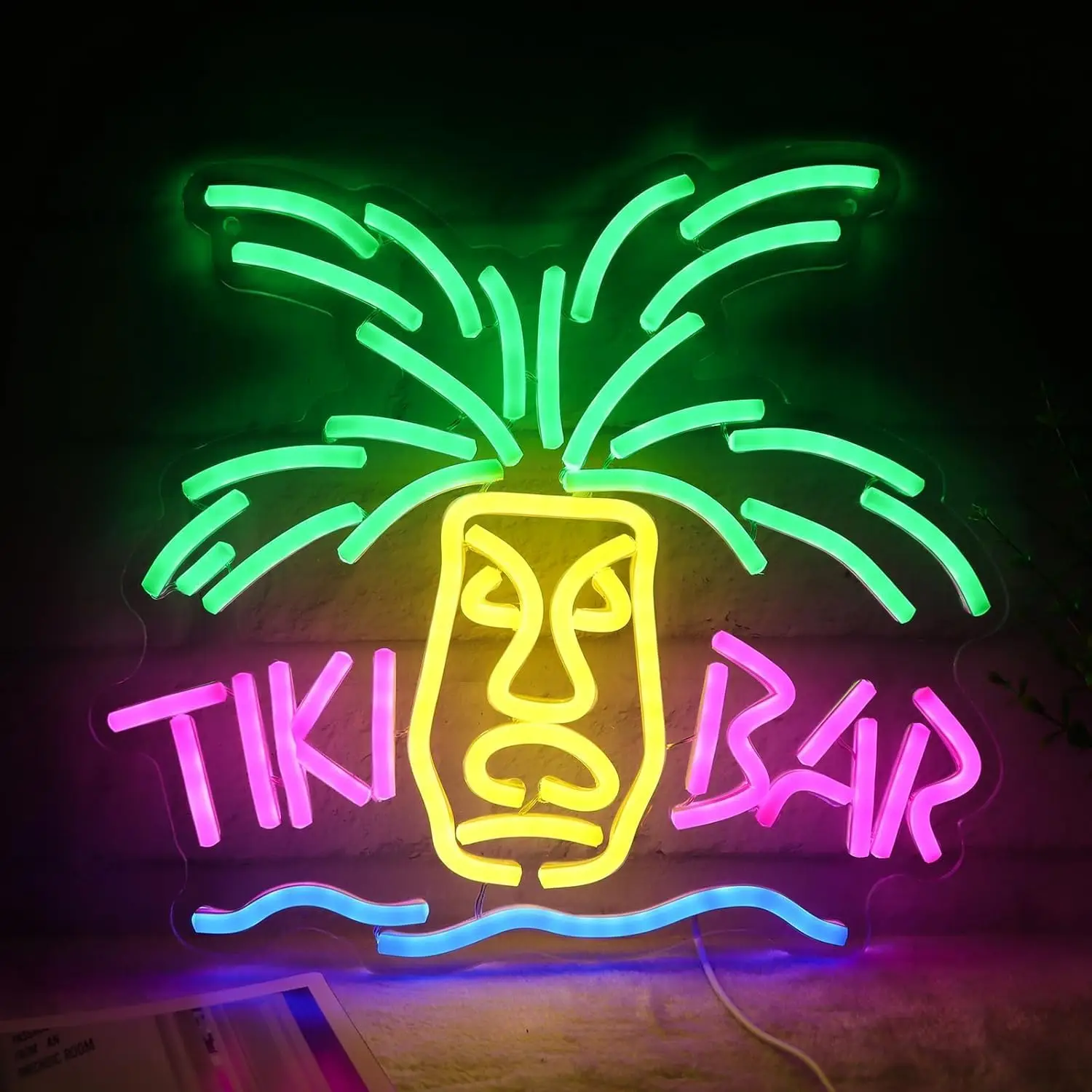 

TIKI Bar Neon Sign Dimmable Energy-Efficient Night light for Bar Hotel Man Cave Store Decor Party Wall Decor Birthday Art Gifts