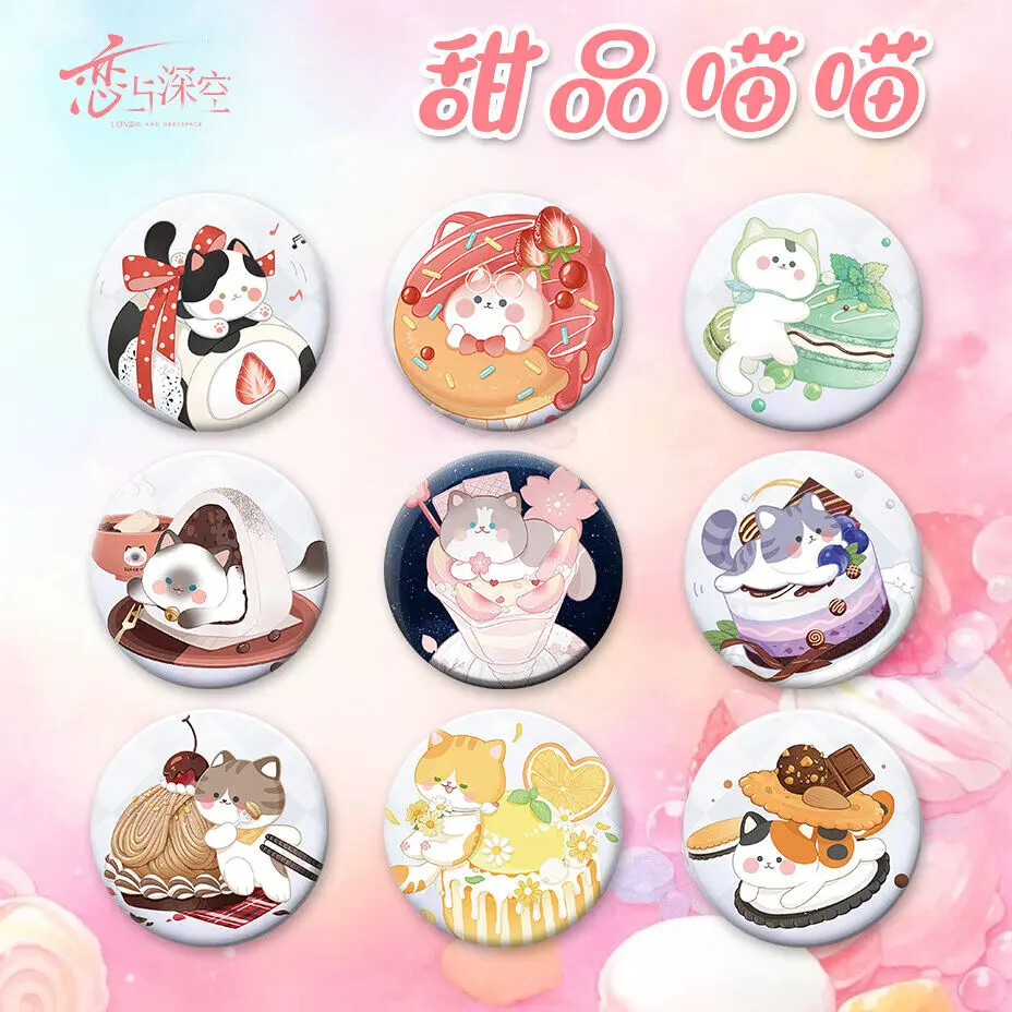 

Anime Love and Deepspace Meowth Brooch Babysbreath Badge Emblem Cartoon Cospaly Decorate Combination package