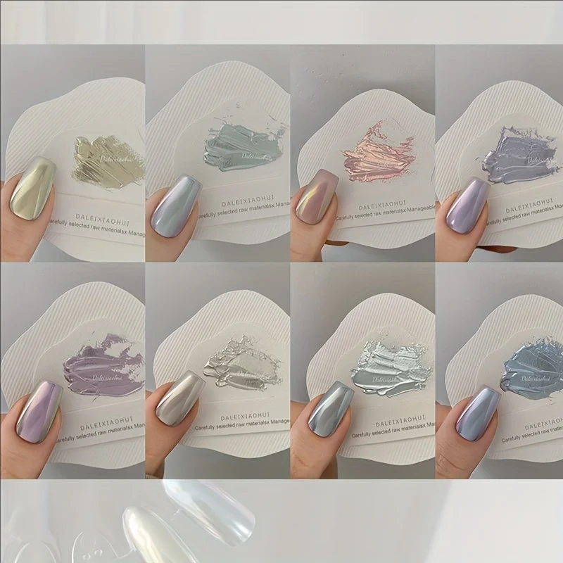 Aurora Gradient Nail Powder, Multicolor Electroplated Mirror Effect, High Gloss Sparkle Nail Art Glitter