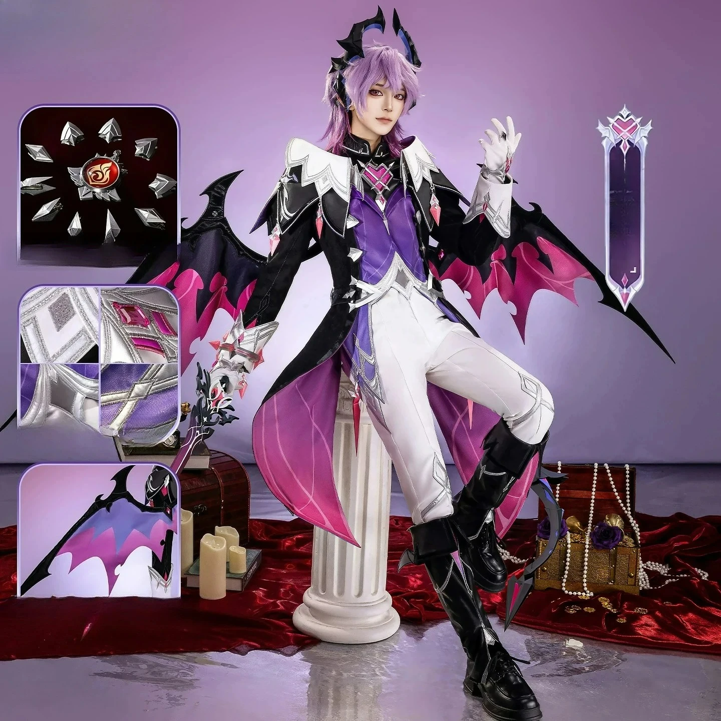 Cosplay Anime Black - 【在庫あり】デュリン コスプレ衣装 ゲーム原神 白黒 ハロウィンユニフォーム カーニバルパーティー