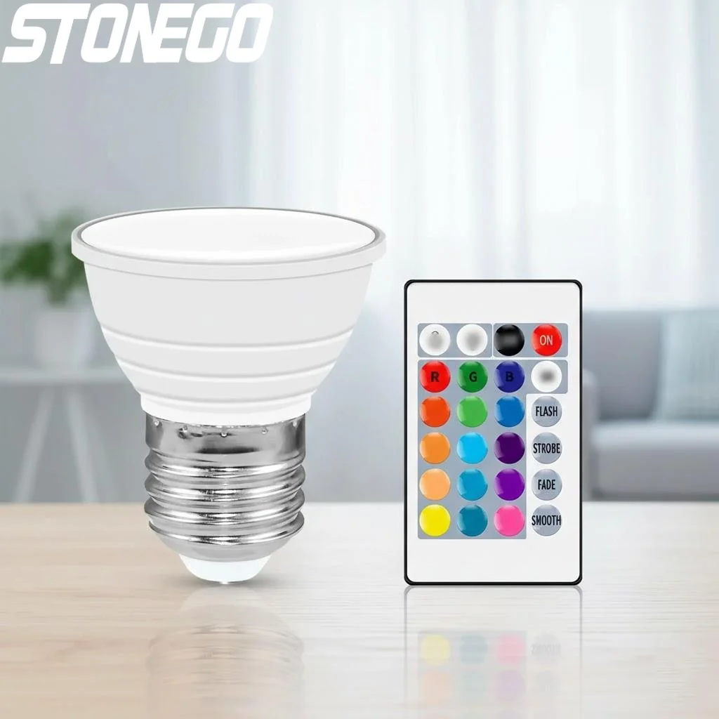 

Smart RGB LED Bulb Remote Control Dimmable Colorful Light Ceiling Spotlight Home Decor Lighting