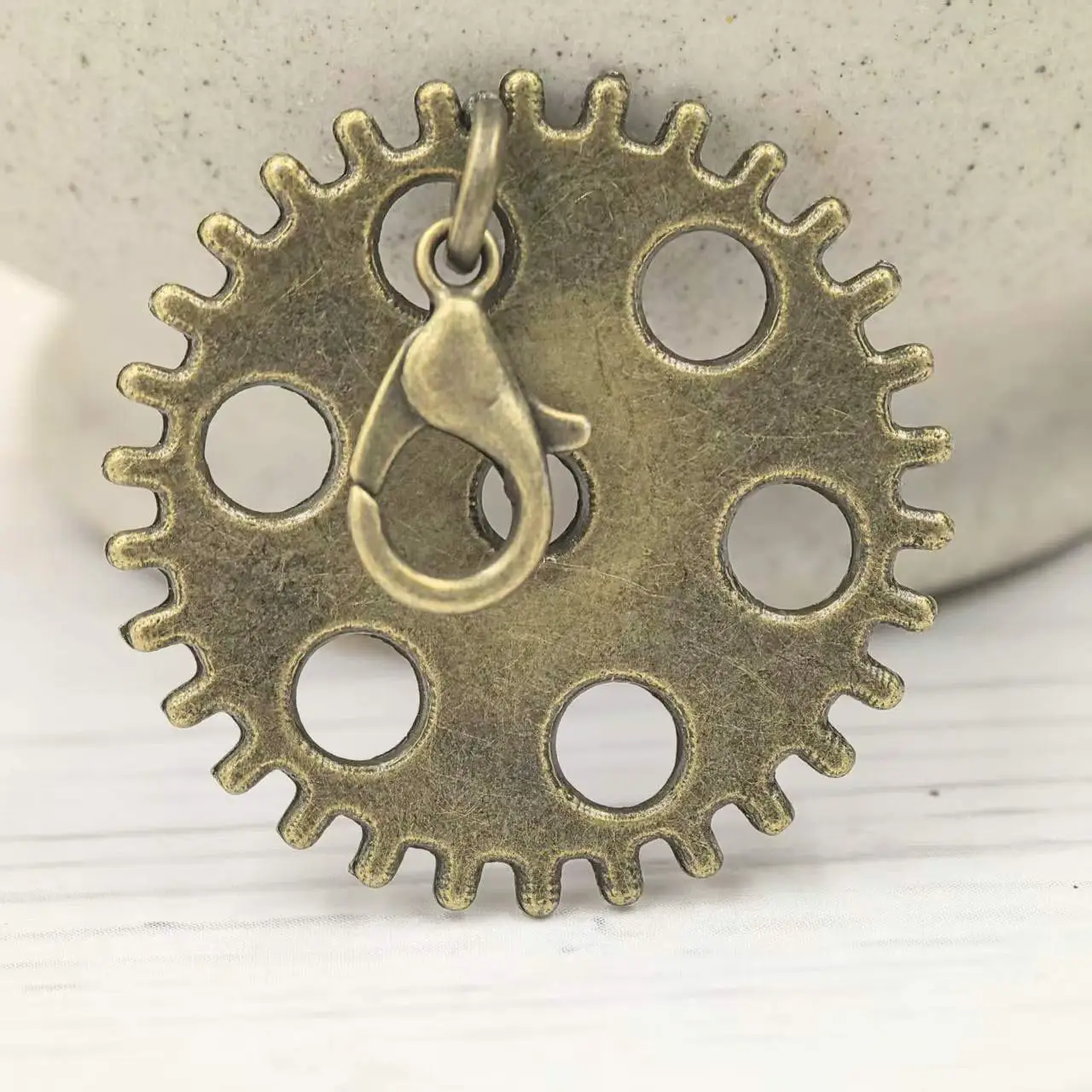 

50PCS New Hollow Round Gear Steampunk Charm Pendants Dangle 37mm DIY Crafts Jewelry Accessories Creative Handmade Material Pack