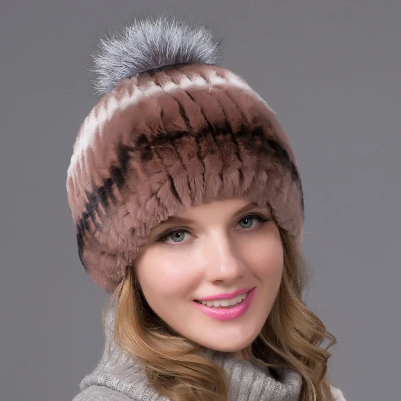 

Высококачественная соломенная шляпа из кроличьего меха, женская тканая теплая шапка с лисьим мехом, переходный цвет, хит продаж ﻿