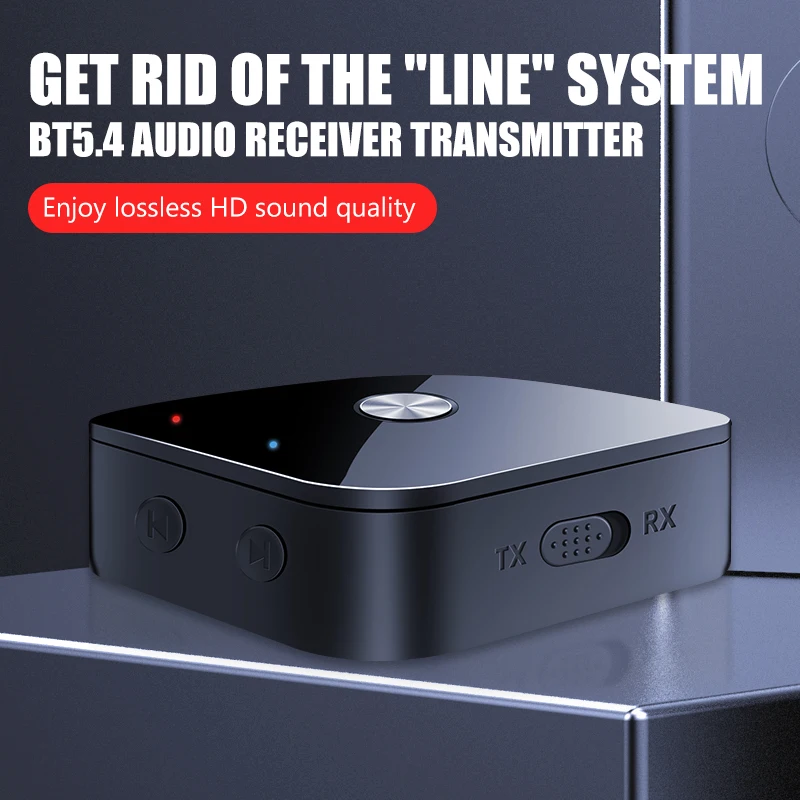 Bluetooth 5.4 Receiver Transmitter aptX HD 3.5mm Jack Aux Wireless Adapter Music for TV Car 2RCA Bluetooth Audio Receiver APTX