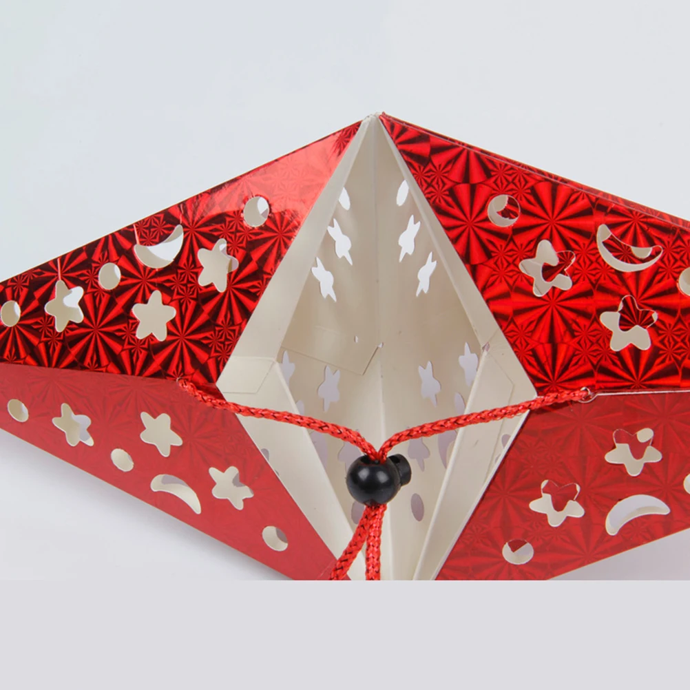 5PCS 30CM Shiny Ceiling Paper Star Lampshade Hanging Pentagram Ornament Party Home Decor for Wedding Christmas Red Golden Blue