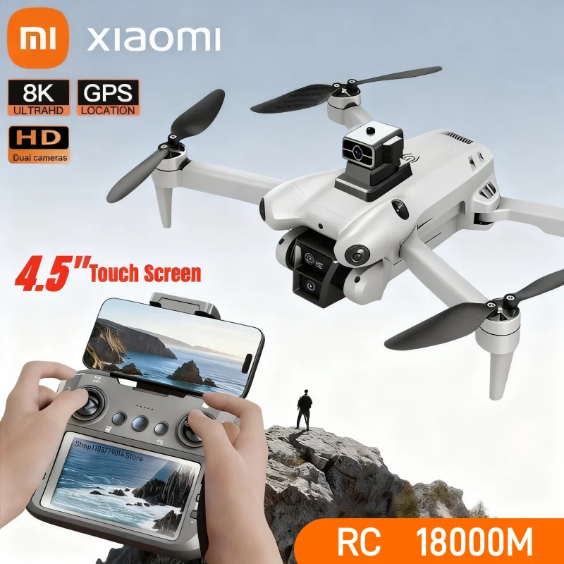 Xiaomi S101 Drone 8K HD كاميرا مزدوجة احترافية 5G WiFi 120 °   طائرة بدون طيار ESC واسعة الزاوية مع شاشة تجنب العوائق كوادكوبتر 20000 متر