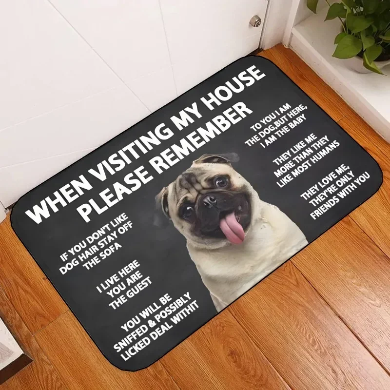 Please Remember Shih Tzu Dogs House Rules Entrance Doormat Decor Kitchen Welcome Rug Bathroom Non-slip Floor Mat Area Rugs