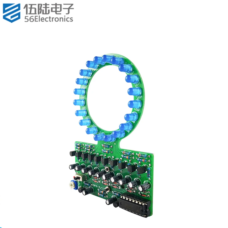 D4017 Ring Shaped Gradient LED Water Lamp DIY Electronic Kit Welding and Manufacturing Parts for Traning and Teaching