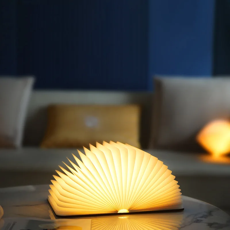 Creative ไฟ Led เปลี่ยนสีได้หนังสือแบบพกพาหน้าเปลี่ยน Mini Book Light พับตารางโคมไฟชาร์จ Usb Night Light