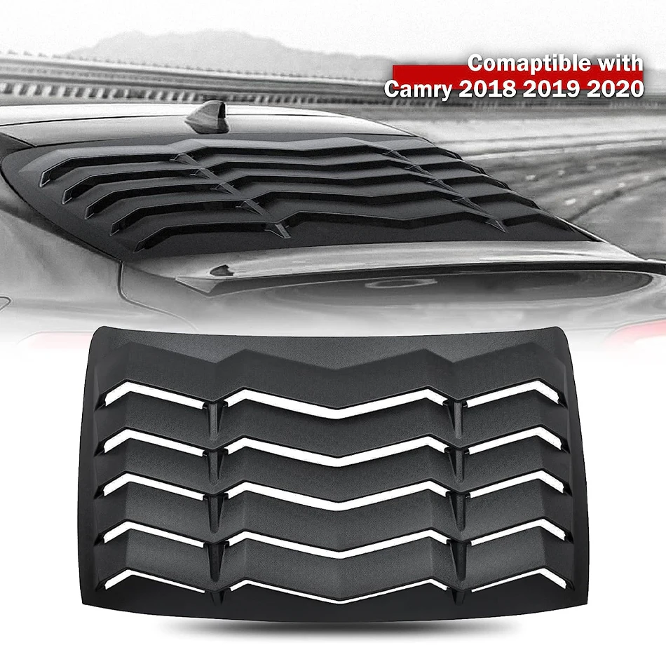 

TML Rear Window Louver ABS Windshield Sun Shade Cover for Toyota Camry 2018 2019 2020 in GT Lambo Style Matte Black