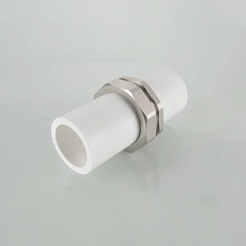 تركيب أنابيب PPR بيضاء + أنبوب مستقيم مطلي بالنيكل والنحاس 1/2 "3/4" 1 "1.2" 1.5 "2" 2.5" القطر الداخلي 20/25/32/40/50/63/75 مللي متر #3