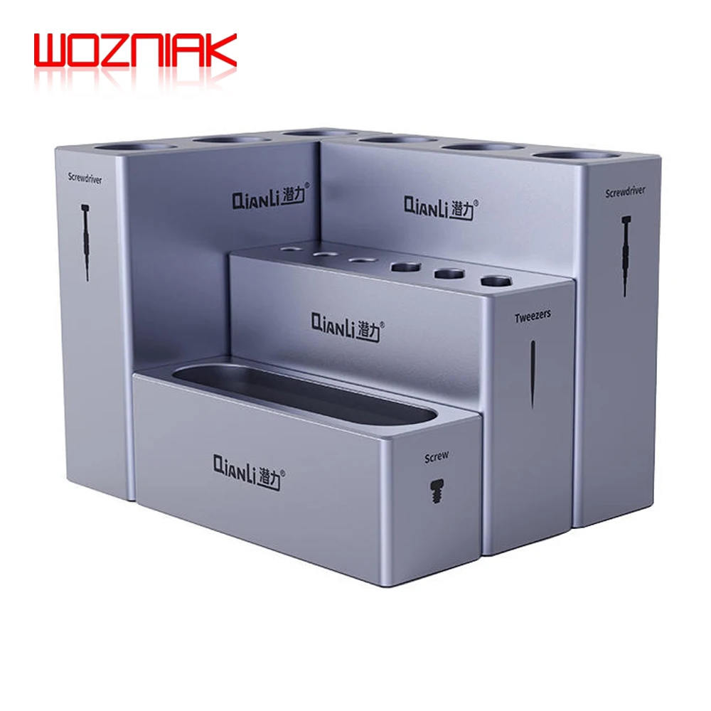 Qianli iCube Storage Box, Aluminum Alloy, Mobile Phone Repair, Tweezers, Screwdriver Screw Parts Organizer, Storage Rack