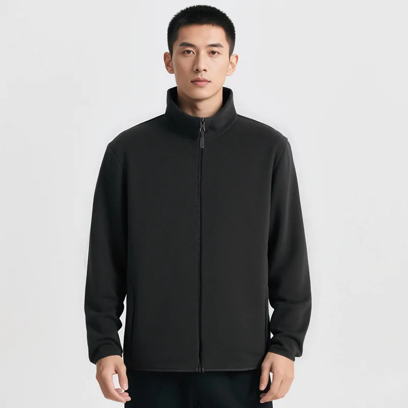 

Высококачественная осенне-зимняя мужская стильная повседневная куртка из флиса ягненка в корейском стиле, однотонная модная мужская куртка