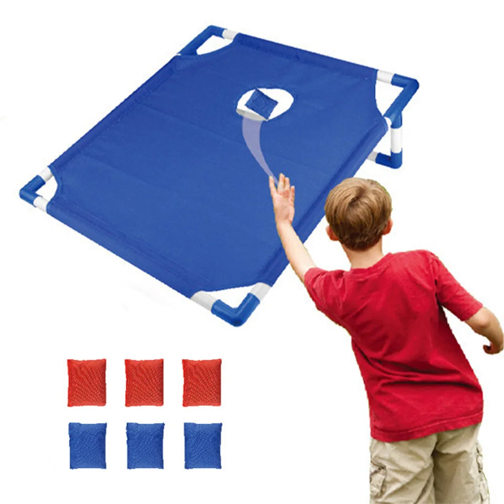 Portable Cornhole Set with 1 Cornhole Game Board and 6 Bean Bags for Yard Toss Game