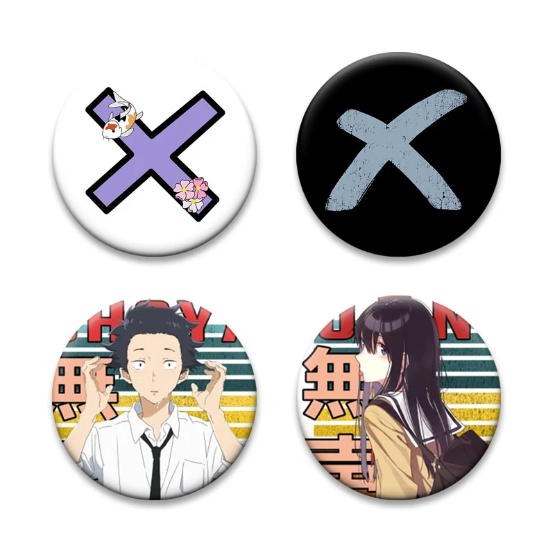 Ishida Shouya Nishimiya Shouko Cartoon Button Pins Anime A Silent Voice Brooches for Creative Jewelry Gift Handmade Lapel Badge