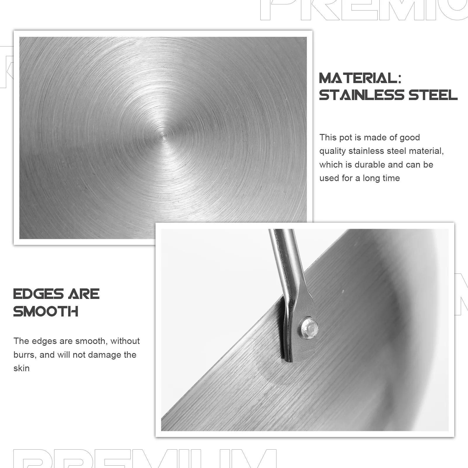 

Cabilock Stainless Steel Wok Pan 30cm Stir Fry Pan for Asian Chinese Japanese Cooking Dishwasher Oven Safe