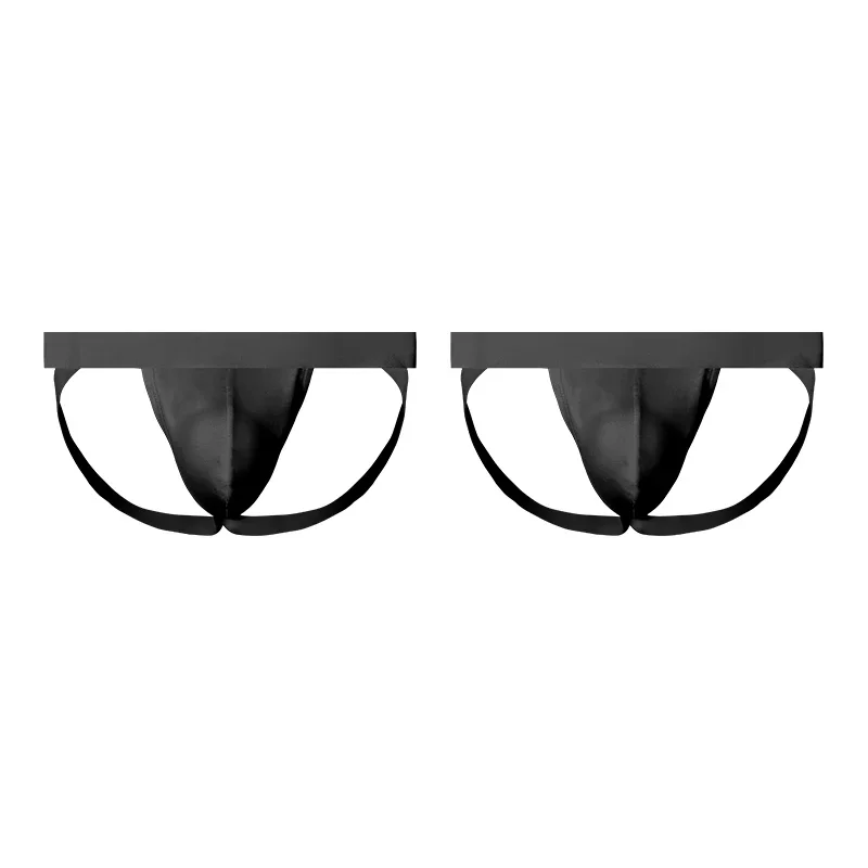 

2 шт. мужских трусов-стрингов с двойным полым кубическим вырезом, низкой посадкой, однотонные, с U-образным эластичным выступом, облегающие, сексуальные, дышащие