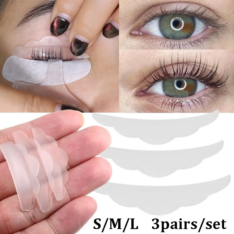 

3 Pairs Reusable Eyelash Lifting Kit Silicone Lamination Pad Eyelash Perm Rods False Eyelashes Extension Curler Pad Makeup Tool